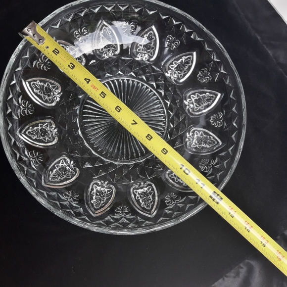 Vintage Serving Tray Clear Glass Crystal Round 12 - Picture 6 of 14